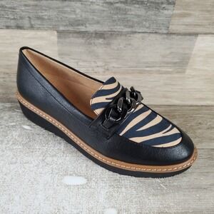 Naturalizer Womens Emmal Slip On Loafers Sz 6.5 Black Leopard Loafer Shoes